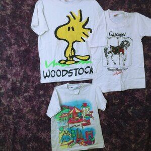 Vintage Lot(3) Junior Youth Graphic T-Shirts Single Stitch 6/12/14 Comic Relief